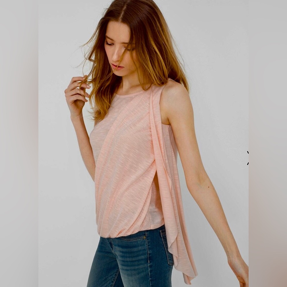 WHBM Sleeveless Slub Drape Top - Size Medium